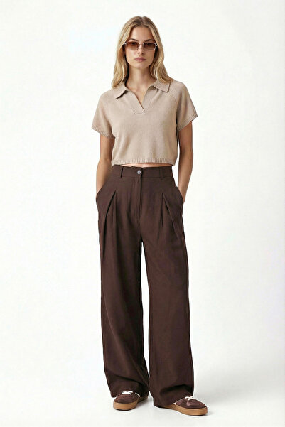 Ritnice Eliot Ultra Soft pentru femei țesut modal cu pliuri cu picior lat, ma...