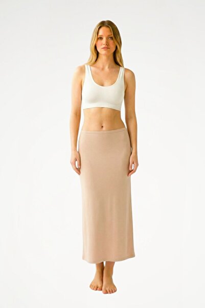 Newteam Kadın Bambu İz Yapmaz Etek Astarı, Maxi Jüpon - Nefes alabilen Kombin...