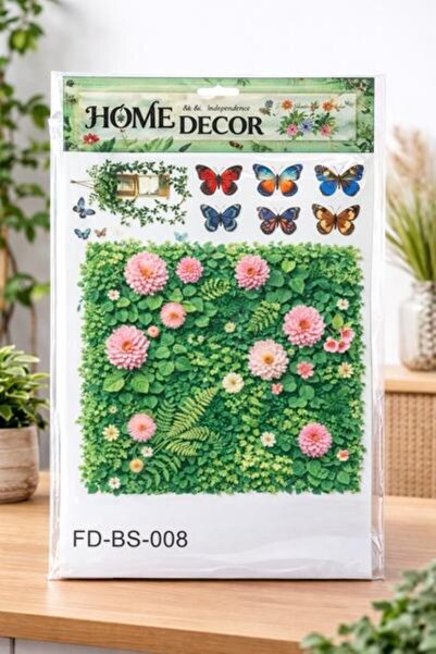 OEM Autocolant Decorativ Perete 8D - 35 x 60.5 cm - cu flori roz dense