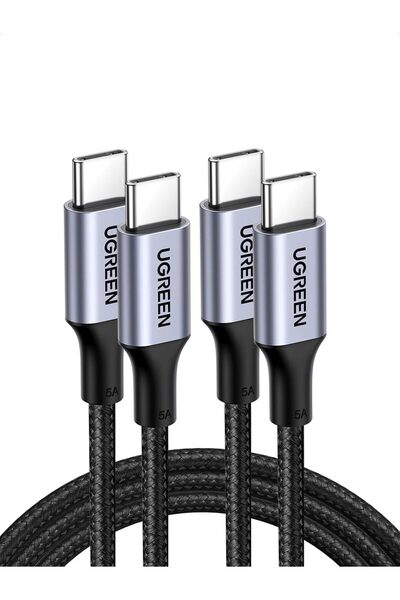 Genericc كابل UGREEN USB-C بطول 2 متر، عبوة من قطعتين، كابل شحن سريع للغاية 1...