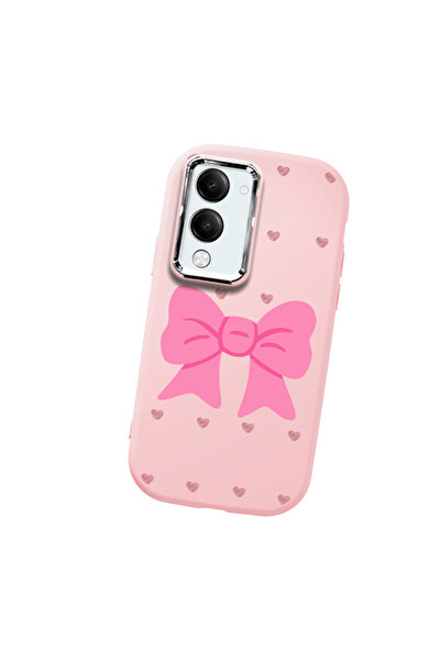 Hontinga حافظة هاتف من السيليكون الناعم باللون الوردي متوافقة مع كاميرا Vivo ...