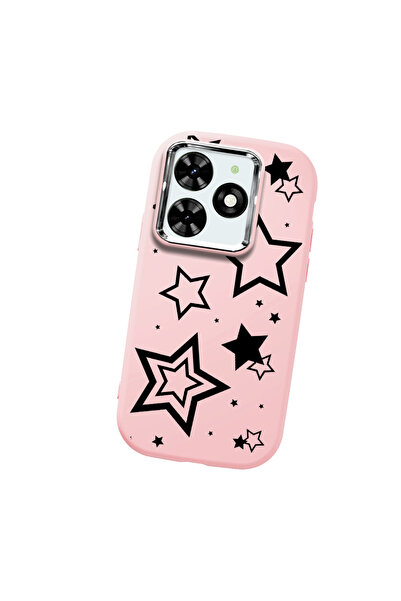 Hontinga حافظة هاتف من السيليكون الناعم باللون الوردي متوافقة مع كاميرا تكنو ...