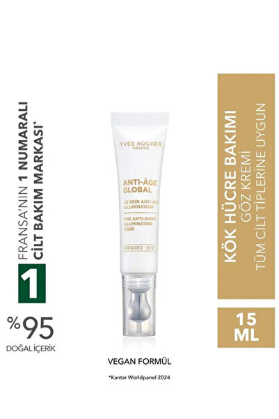 Yves Rocher Yeni Yaşlanma Karşıtı Göz Kremi 15 ml Kafein E Vitamini Aydınlatıcı