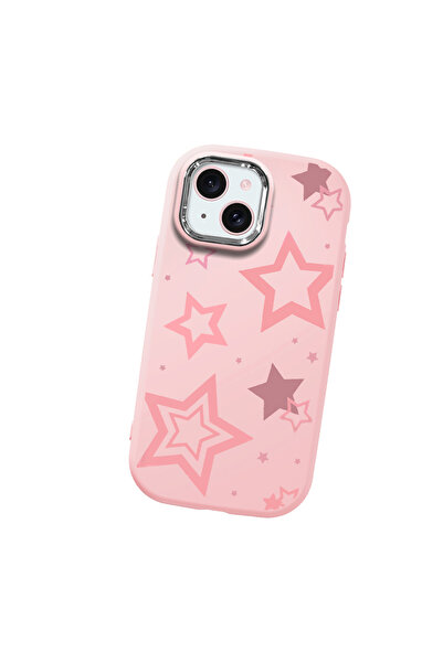 Hontinga حافظة هاتف من السيليكون الناعم باللون الوردي متوافقة مع آيفون 15 مع ...