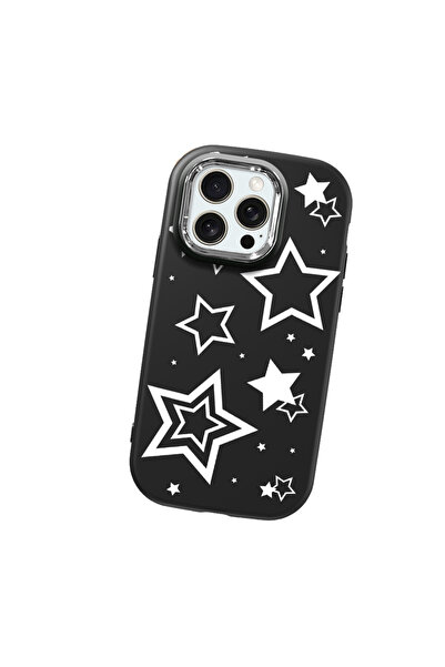 Hontinga حافظة هاتف من السيليكون الناعم باللون الأسود متوافقة مع كاميرا آيفون...