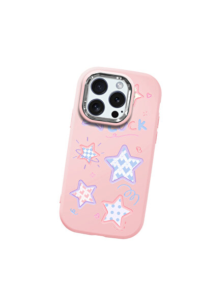 Hontinga حافظة هاتف من السيليكون الناعم باللون الوردي متوافقة مع كاميرا آيفون...