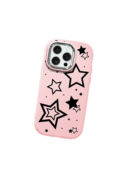 Hontinga حافظة هاتف من السيليكون الناعم باللون الوردي متوافقة مع كاميرا آيفون...