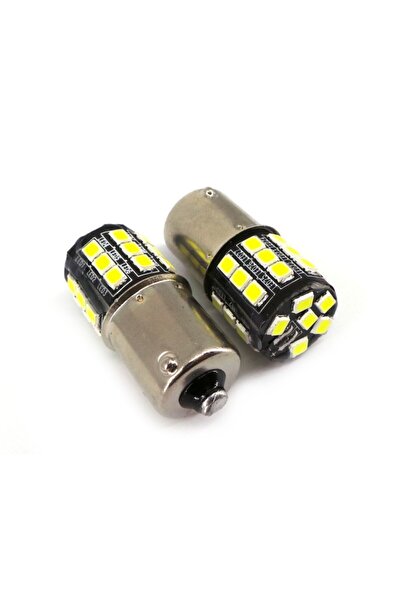 motoLEDy 2 buc Bec LED BA15S 12-24V CANBUS alb