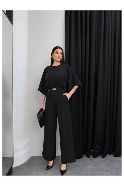 ESRAHELVACI Bel Büzgülü Kemer Aksesuarlı Tulum