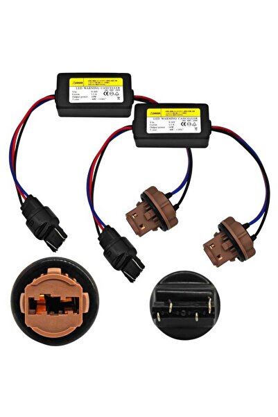 motoLEDy 2 buc W21/5W, 7443 decodor electronic de defecțiuni CANBUS 12V pentr...