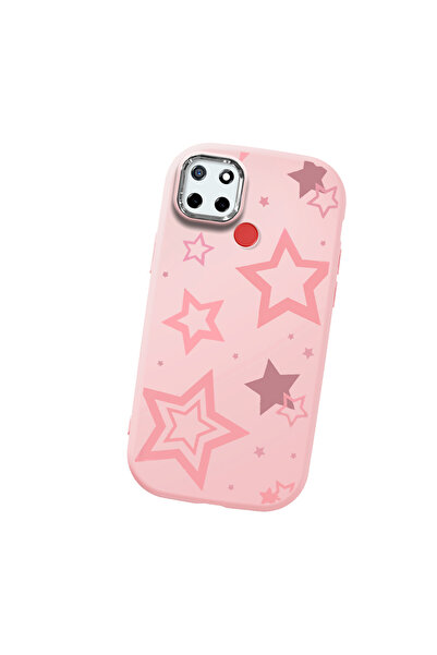 Hontinga حافظة هاتف من السيليكون الناعم باللون الوردي متوافقة مع كاميرا Realm...