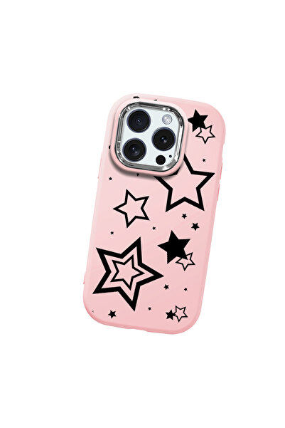 Hontinga حافظة هاتف من السيليكون الناعم باللون الوردي متوافقة مع كاميرا آيفون...