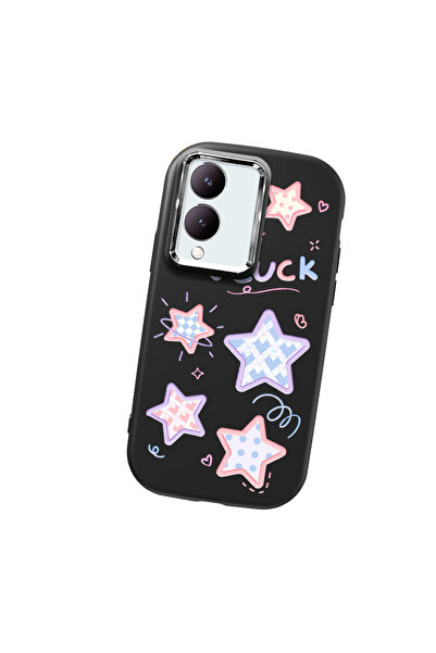 Hontinga حافظة هاتف من السيليكون الناعم باللون الأسود متوافقة مع كاميرا Vivo ...