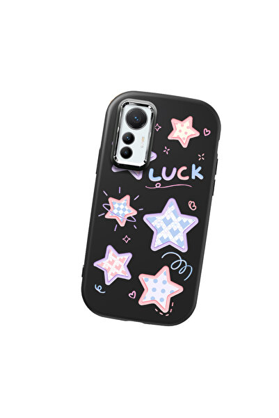 Hontinga حافظة هاتف من السيليكون الناعم باللون الأسود متوافقة مع كاميرا Mi 12...