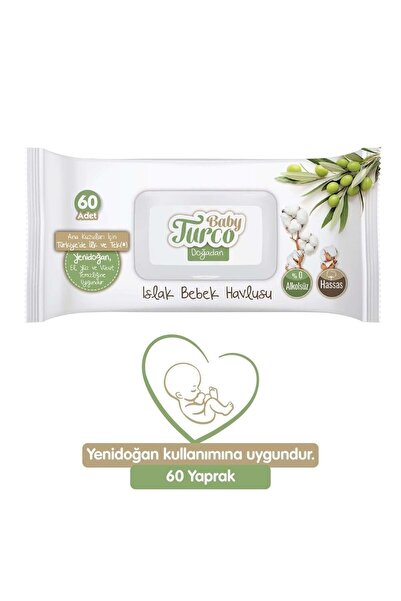 Baby Turco Islak Havlu Mendil Yenidoğan 60 Yaprak Doğadan 9'lu 540 Yaprak
