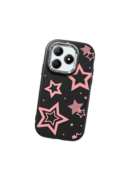 Hontinga حافظة هاتف من السيليكون الناعم باللون الأسود متوافقة مع كاميرا Realm...