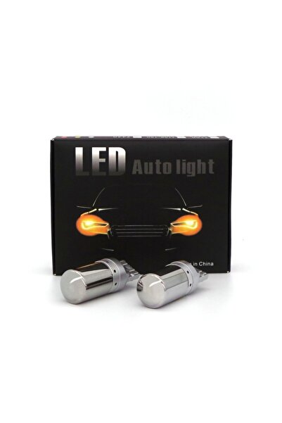 motoLEDy 2 buc LED 7440, W21W 12-24V portocaliu 100% canbus