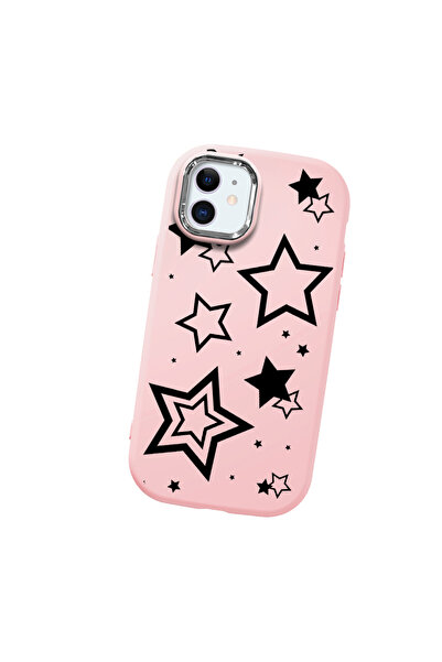 Hontinga حافظة هاتف من السيليكون الناعم باللون الوردي متوافقة مع كاميرا آيفون...