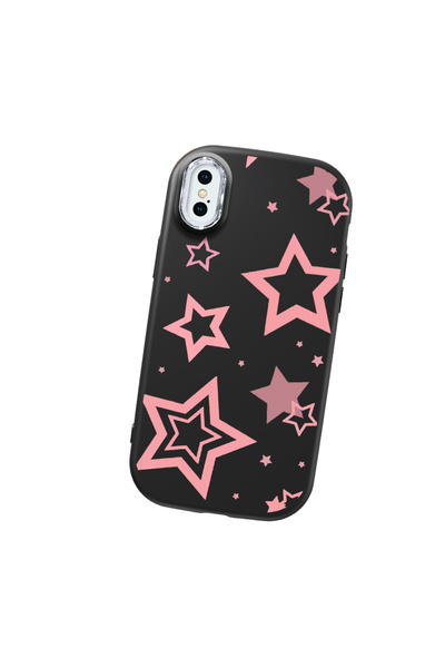 Hontinga حافظة هاتف من السيليكون الناعم باللون الأسود متوافقة مع كاميرا iPhon...