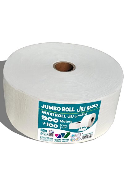 lotus alwadi - 900 Meters + 100 Meters Free, 5,500 Sheets, 2-ply Jumbo Roll Kitchen