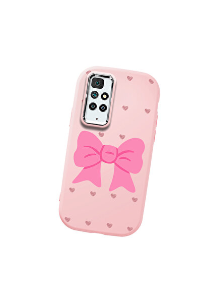 Hontinga حافظة هاتف من السيليكون الناعم باللون الوردي متوافقة مع كاميرا Redmi...