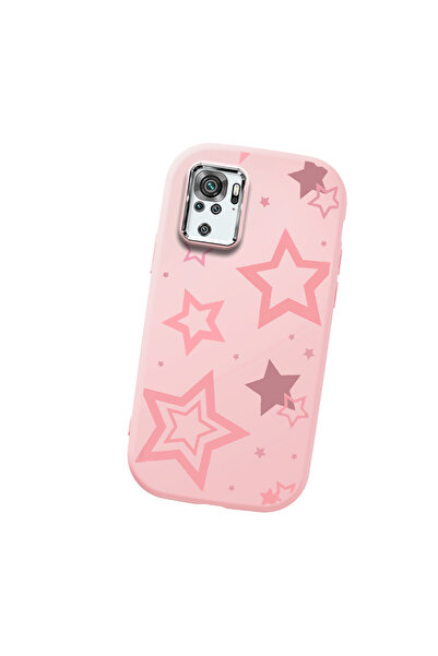 Hontinga حافظة هاتف من السيليكون الناعم باللون الوردي متوافقة مع كاميرا Redmi...