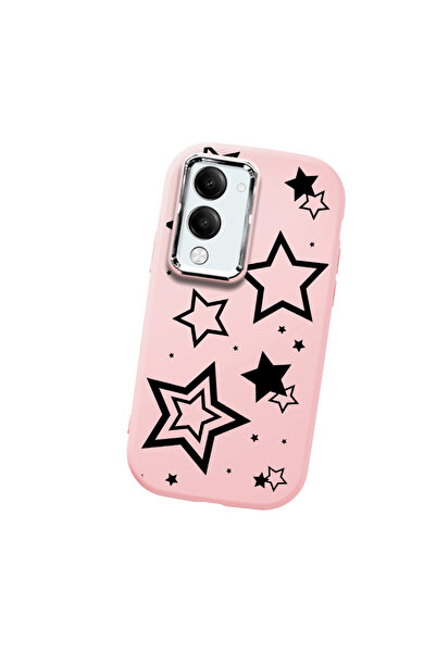 Hontinga حافظة هاتف من السيليكون الناعم باللون الوردي متوافقة مع كاميرا Vivo ...