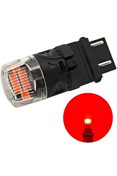 motoLEDy 2 buc P27/7W LED bec 3157 12V CANBUS 1800lm roșu