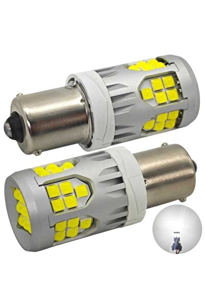 motoLEDy 2 buc P21W LED bec BA15S 10-50V fără defect 3000lm alb puternic