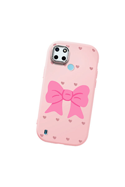 Hontinga حافظة هاتف من السيليكون الناعم باللون الوردي متوافقة مع كاميرا Realm...