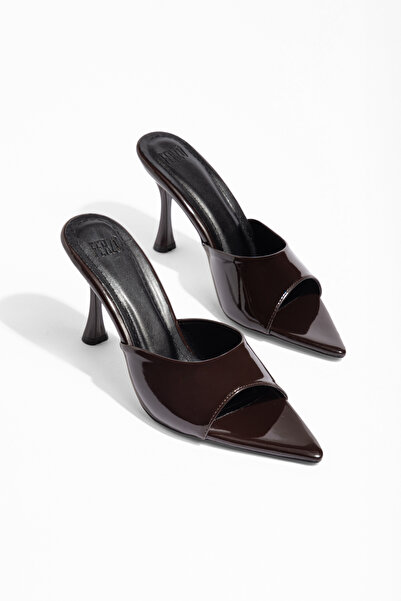 camaiore Brown Stiletto Heel U t Slipper Women's S Sandals Plain Heeled Shoes