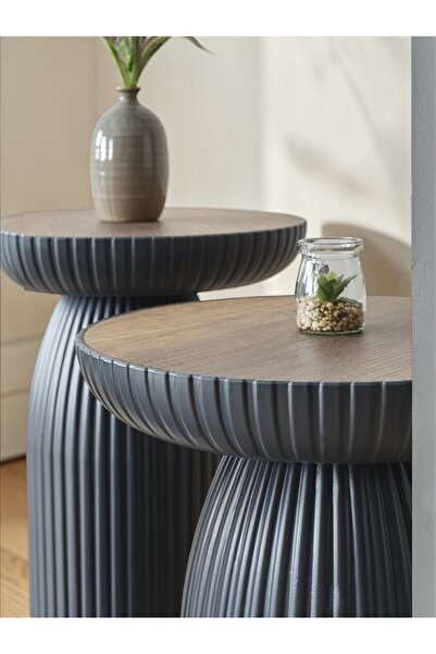 MSY HOME Diamond 3'Lü Bohem Mantar Zigon ve Orta Sehpa Yan Sehpa Seti