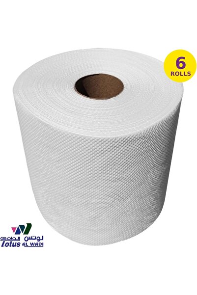 lotus alwadi Classic White Maxi Roll Embossed 2ply 6 x 300+35 Sheets, 6 Rolls