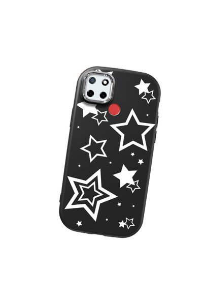 Hontinga حافظة هاتف من السيليكون الناعم باللون الأسود متوافقة مع كاميرا Realm...