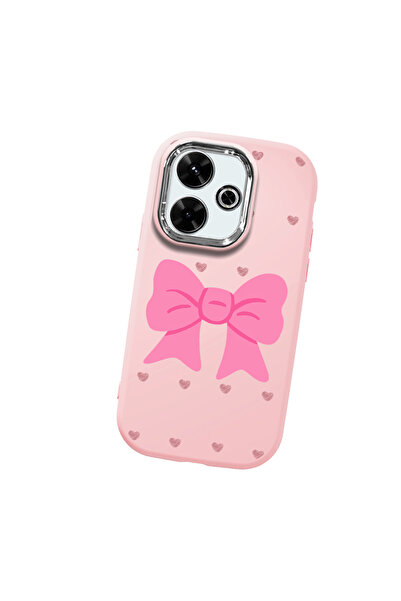 Hontinga حافظة هاتف من السيليكون الناعم باللون الوردي متوافقة مع كاميرا ريدمي...