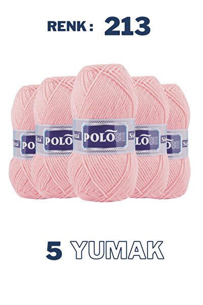 Polosu (5 Adet) Siesta Soft - Atkı Yelek Kazak El Örgü Ipliği - 213 Açık Bebe...