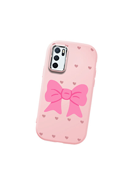 Hontinga حافظة هاتف من السيليكون الناعم باللون الوردي متوافقة مع كاميرا أوبو ...