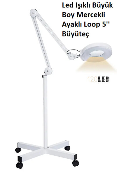 TeknoClass Ayaklı Büyük Boy Led Işıklı Mercekli Ayaklı Loop 5'' Büyüteç