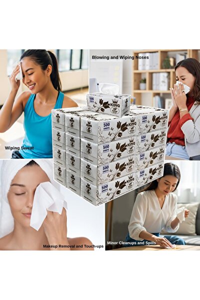 lotus alwadi King Ultra Soft Facial Tissues, 500 Tissues per Box (12,000 Tissue Total), 24 Large Boxes, 2-Ply