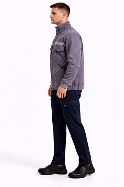 MODA İş Montu 7/7 Gabardin Kapitoneli Kışlık İşçi Montu 4 Cepli Reflektörlü %100 Pamuk