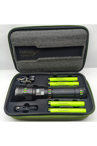 Saule OR-G600 6000 Lümen Zoomlu Şarjlı El Feneri | 4×6000 mAh Pil | 3 KM Menz...