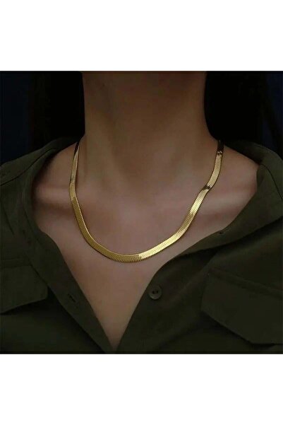 Lujo Aksesuar Çelik İtalyan Kolye Gold 45cm