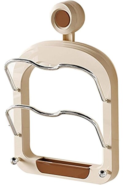 Arabest Wall Mount Cookware Lid Organizer, Suction Cup Pan Cover Holder, Kitc...