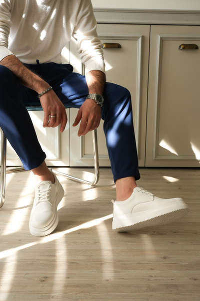 Zapatos KB-X16 Pantofi clasici din piele cu șireturi pentru bărbați CBT - Alb