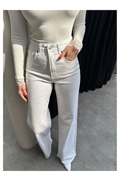 ESRAHELVACI Taşlı Wide Leg Jean