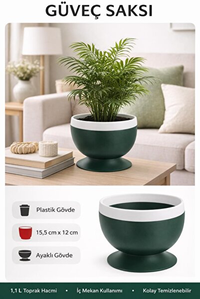 Binbirreyon Güveç Saksı Ayaklı Renkli Plastik Saksı 1,1Lt AH173