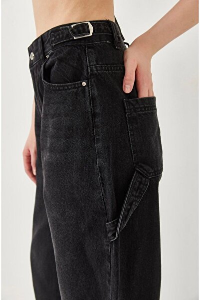 SU SHE S*E*L*E*C*T*İ*O*N S*E*R**İe*S Women's High Waist Baggy Jeans with Buck...