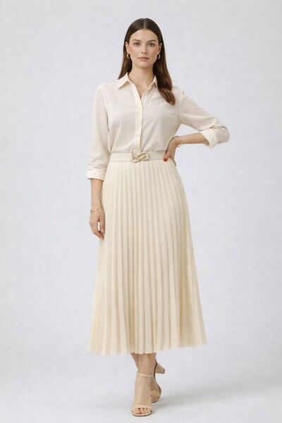 ON TRİKO Buckle Detail Skirt 70223