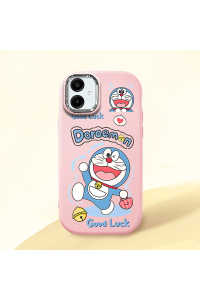 CHICASELUX هاتف دورايمون من السيليكون الناعم باللون الوردي مع حماية للكاميرا ...