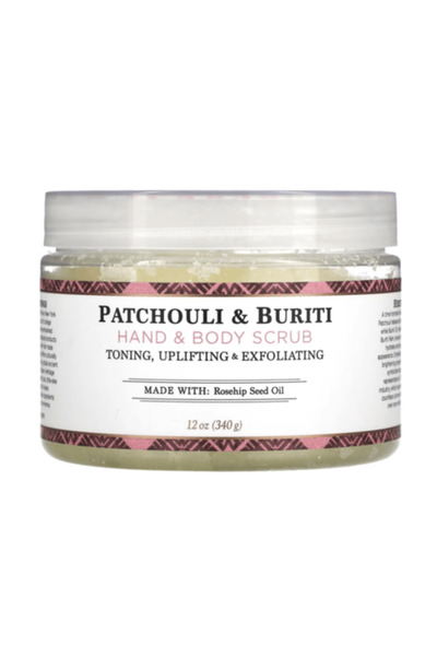 Nubian مقشر هيريتيج لليدين والجسم بخلاصة الباتشولي والبوريتي – 340 غرام